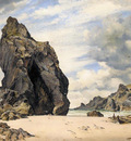 Cooke Edward William Steeple Rock Kynance Cove Lizard Cornwall Low Water