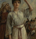Long Edwin Longsden Woman Carrying a Basket Full of Pomegranates