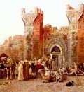Weeks Edwin Lord The Departure Of A Caravan From The Gate Of Shelah Morocco