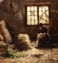 Pieters Evert A Peasant Woman Combing Wool