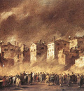 guardi francesco fire in the oil depot at san marcuola