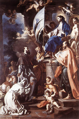 SOLIMENA Francesco St Bonaventura Receiving The Banner Of St Sepulchre From The Madonna