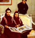 Flameng Francois Family Portrait Of A Boy And His Two Sisters
