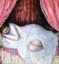 Frieseke Frederick C Nude Behind Red Curtains