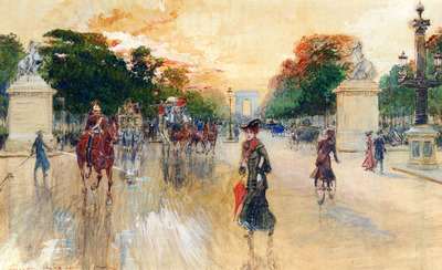 Stein Georges Busy Traffic On The Champs Elysees Paris