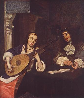 TERBORCH Gerard Woman Playing The Lute