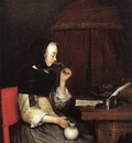 TERBORCH Gerard Woman Drinking Wine