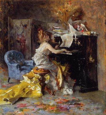 Boldini Giovanni Woman at a Piano