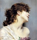 Boldini Giovanni Profile Of A Young Woman