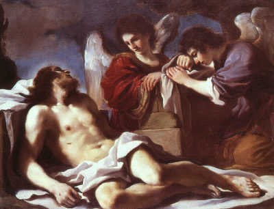 Guercino Angels Weeping over the Dead Christ