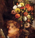 Courbet Gustave Head Of A Woman With Flowers