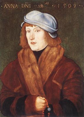 BALDUNG GRIEN Hans Portrait Of A Young man With A Rosary