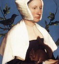 Holbien the Younger Portrait of a Lady with a Squirrel and a Starling