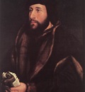 Holbien the Younger Portrait of a Man Holding Gloves and Letter