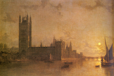 Pether Henry Westminster Abbey The Houses Of Parliament With The Construction Of Westminister Bridge