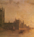 Pether Henry Westminster Abbey The Houses Of Parliament With The Construction Of Westminister Bridge