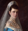 Kramskoi Portrait of Empress Maria Fyodorovna in a Head Dress Decorated with Pearls