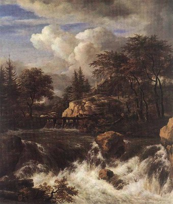 RUISDAEL Jacob Isaackszon van Waterfall IN A Rocky Landscape
