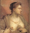 Tintoretto Portrait of a Woman Revealing her Breasts