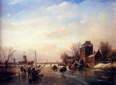 Spohler Jan Jacob Skaters On A Frozen River