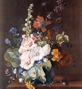 HUYSUM Jan Van Holycocks and other Flowers in a Vase
