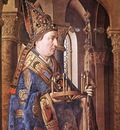 eyck jan van the madonna with canon van der paele detail