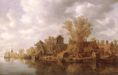 Goyen Jan van Village at the River
