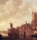 Goyen Jan van River Landscape with a Windmill and a Ruined Castle