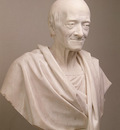 Houdon Jean Antoine Portrait of Voltaire in a Toga