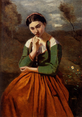 Corot Jean Baptiste Camille Corot La Meditation