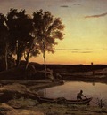 Corot Evening Landscape aka The Ferryman Evening