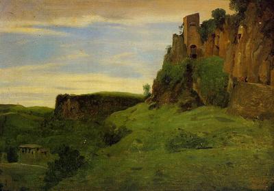 Corot Civita Castelland Buildings High in the Rocks aka La Porta San Salvatore