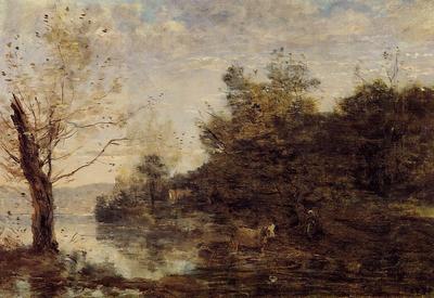 Corot Cowherd by the Water