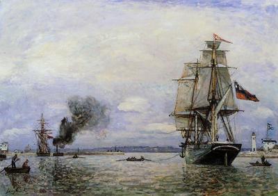 Jongkind Johan Berthold Leaving the Port of Honfleur