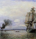 Jongkind Johan Berthold Leaving the Port of Honfleur