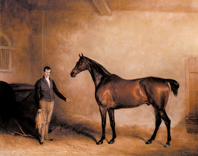 Ferneley Snr John E Mr C N Hoggs Claxton And A Groom In A Stable