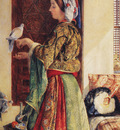 Lewis John Frederick Girl with Two Caged Doves