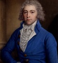 Russell John Portrait Of A Gentleman Half Length In A Blue Coat