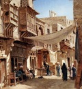 Varley John A Street In Boulaq Near Cairo