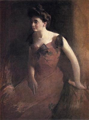 Alexander John White Woman in a Red Dress