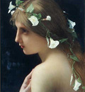 Lefebvre Jules Joseph Nymph with morning glory flowers