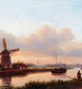Kleijn Lodewijk Johannes A Paroramic Summer Landscape With Barges On The Trekvliet