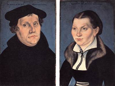 CRANACH Lucas the Elder diptych With The Portraits Of Luther And His Wife