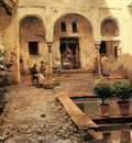 Garcia Y Rodriguez Manuel Figures In A Spanish Courtyard