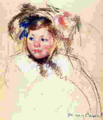 Cassatt Mary Head of Sara in a Bonnet Looking Left