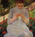 Cassatt Mary Young Woman Sewing in a Garden