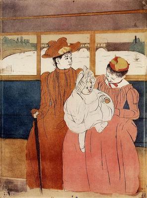 Cassatt Mary Interior of a Tramway Passing a Bridge