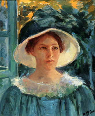 Cassatt Mary Young Woman In Green Outdoors In The Sun