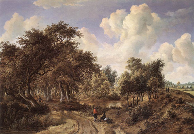 hobbema meyndert a wooded landscape 1660