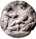Michelangelo Madonna and Child with the Infant Baptist Taddei Tondo